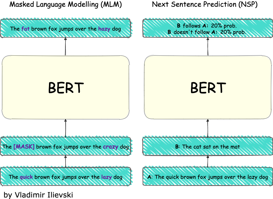 Sketch of the BERT pre-training