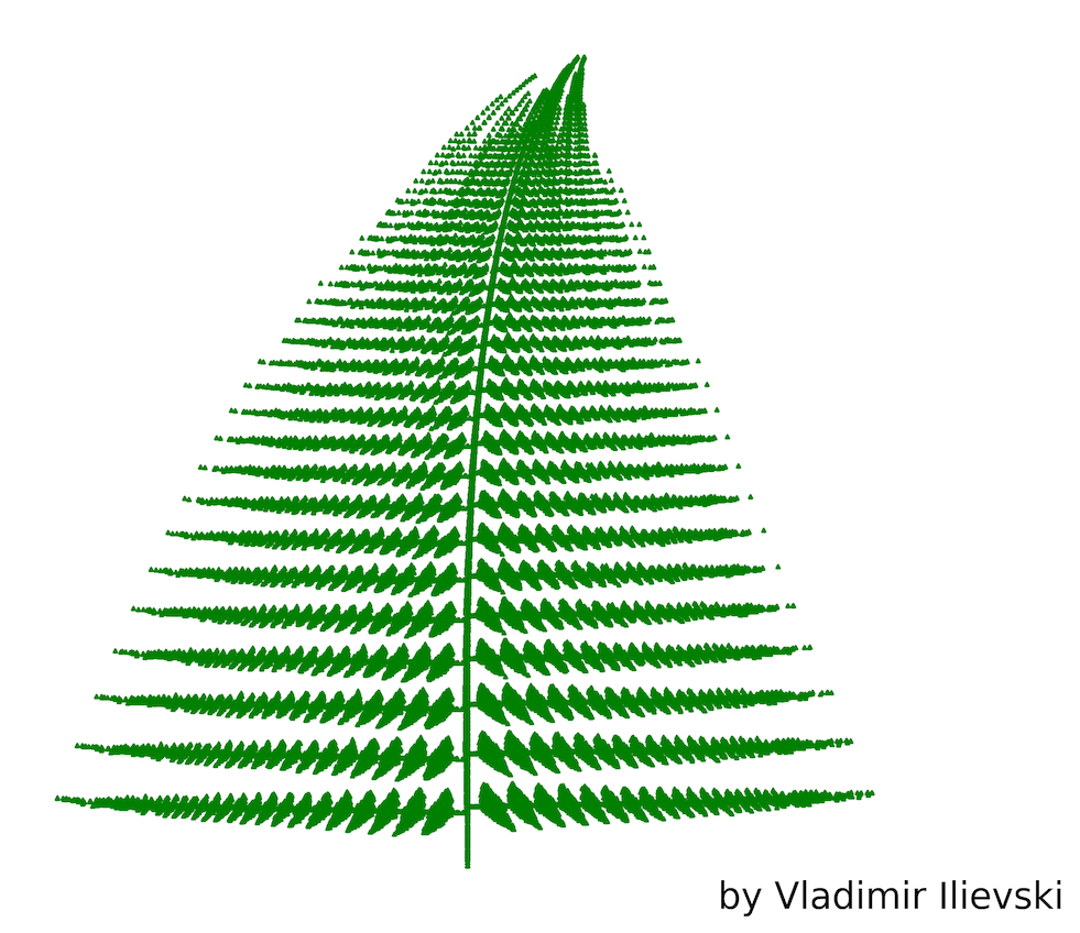 Plot of the Fishbone Fern Fractal
