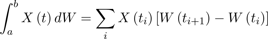 Math equation for the Ito Integral in Stochastic Calculus