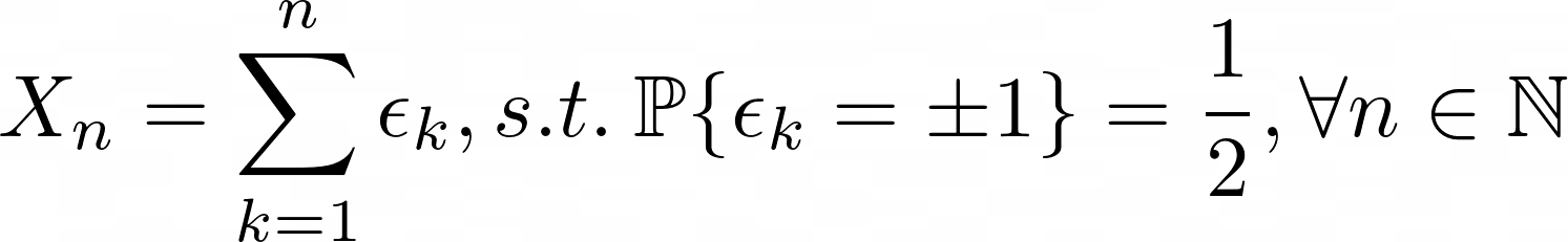 Math equation defining the random walk