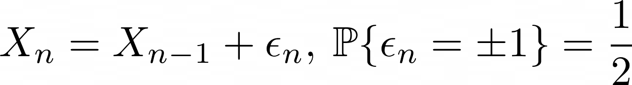 Math equation defining the random walk recursively