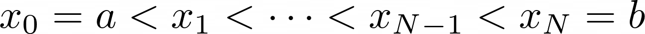 Math expression for a partition of an interval