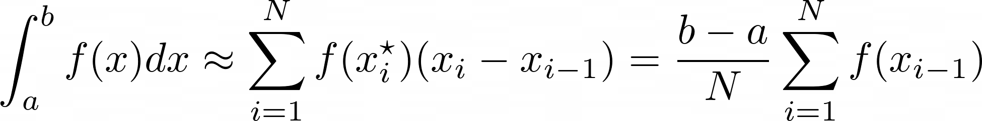 Math equation of the Riemann Integral with Rectangles