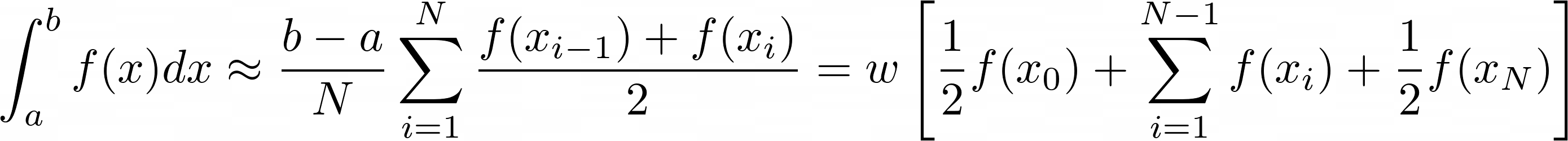 Math equation of the Riemann Integral with Trapezoids